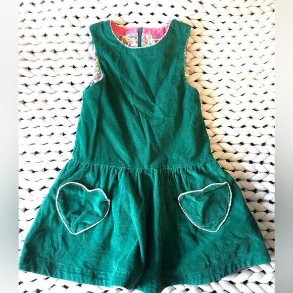Mini Boden Other - Mini Boden Green Girls' Heart Pocket Corduroy Dress